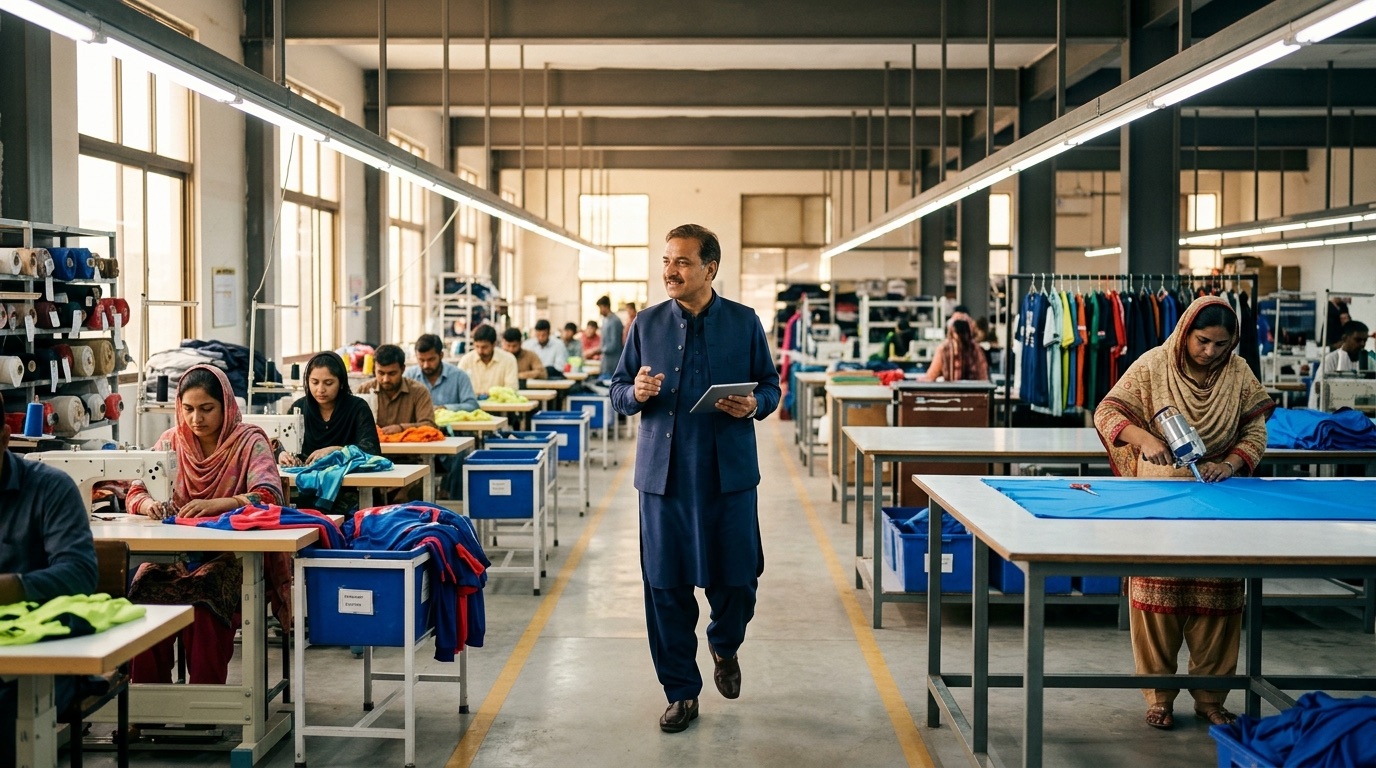 Technical apparel specification review showing garment construction details and component references